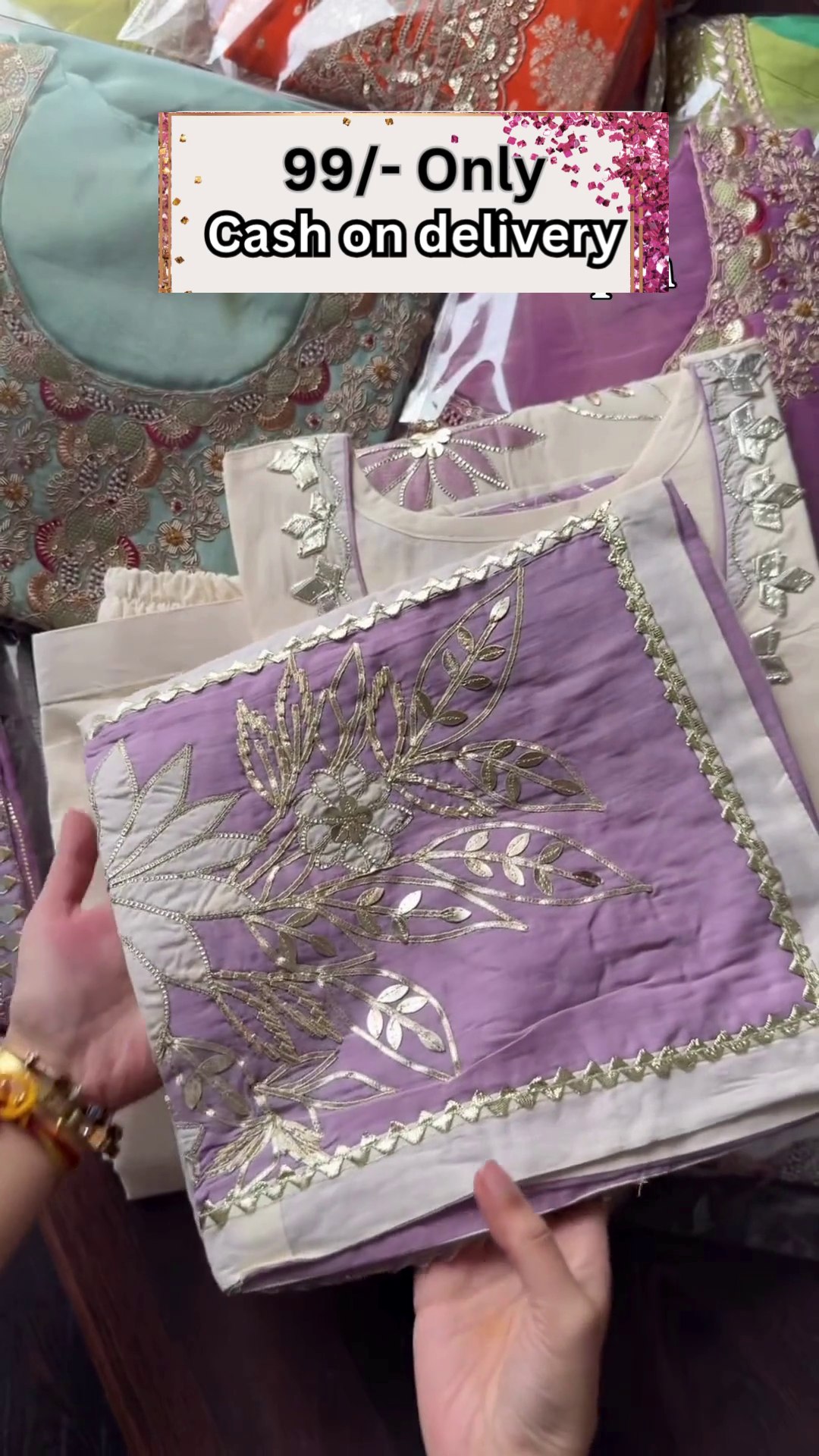 rendy Mirror Work Kurta with Tassel Details - Image 10