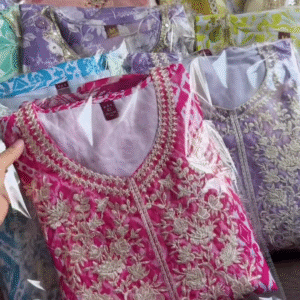 rendy Mirror Work Kurta with Tassel Details