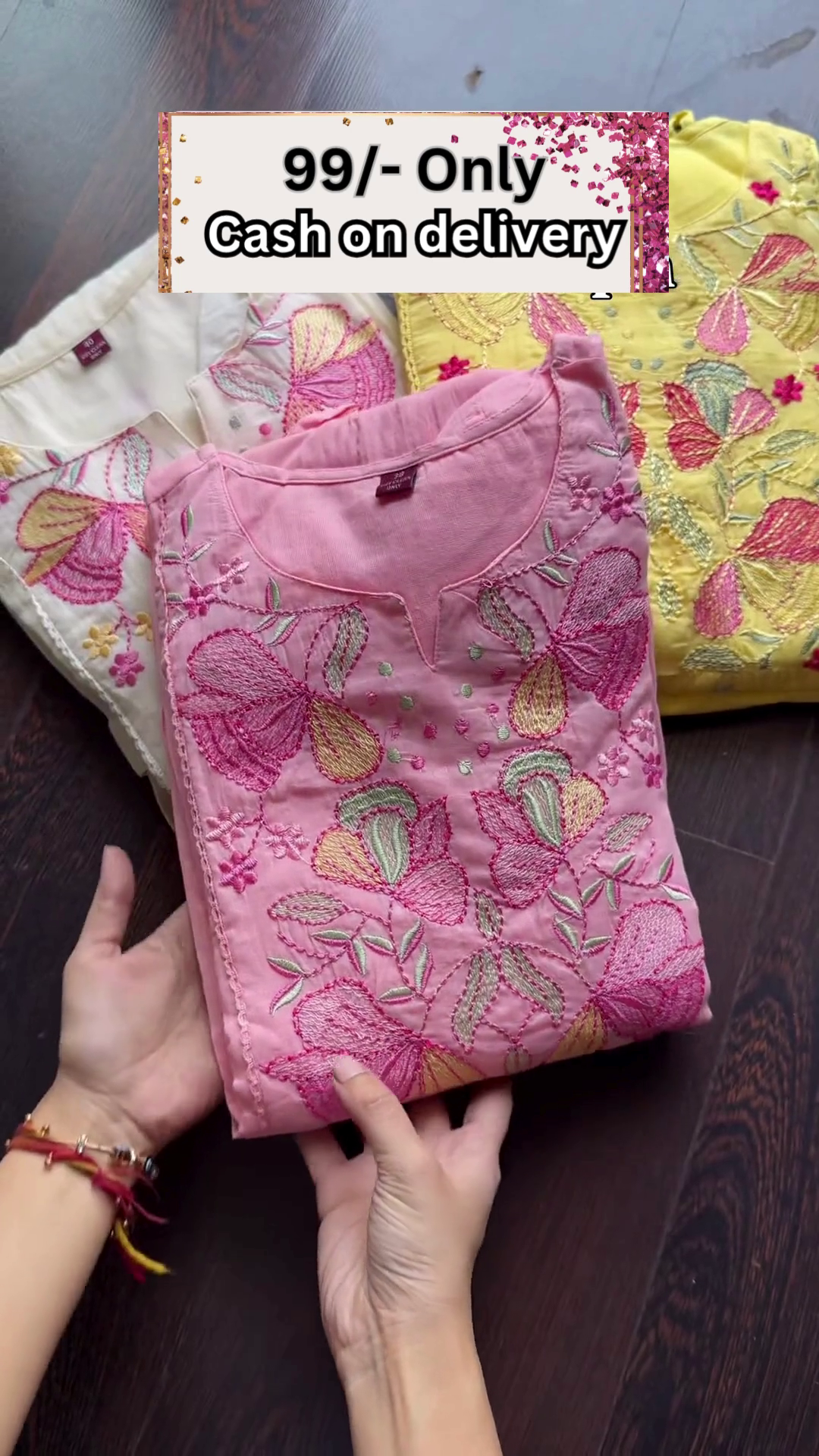 rendy Mirror Work Kurta with Tassel Details - Image 2