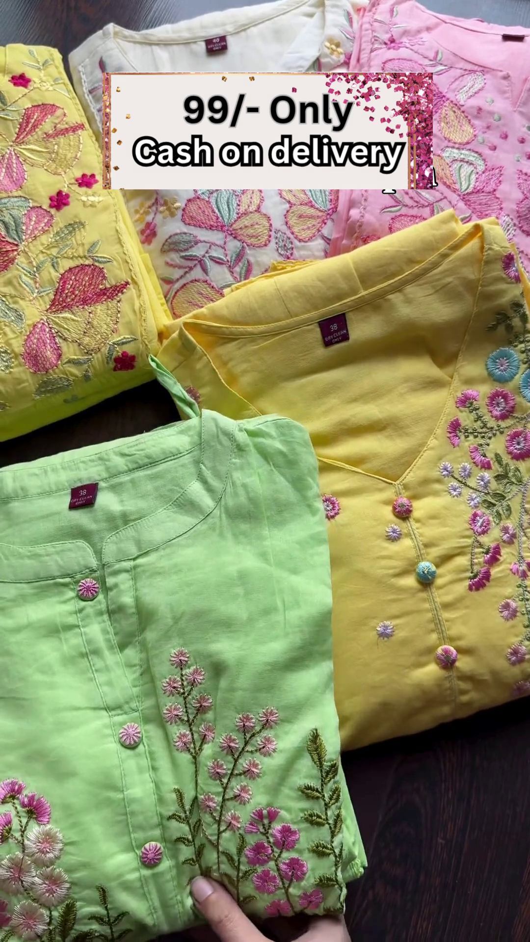 rendy Mirror Work Kurta with Tassel Details - Image 5