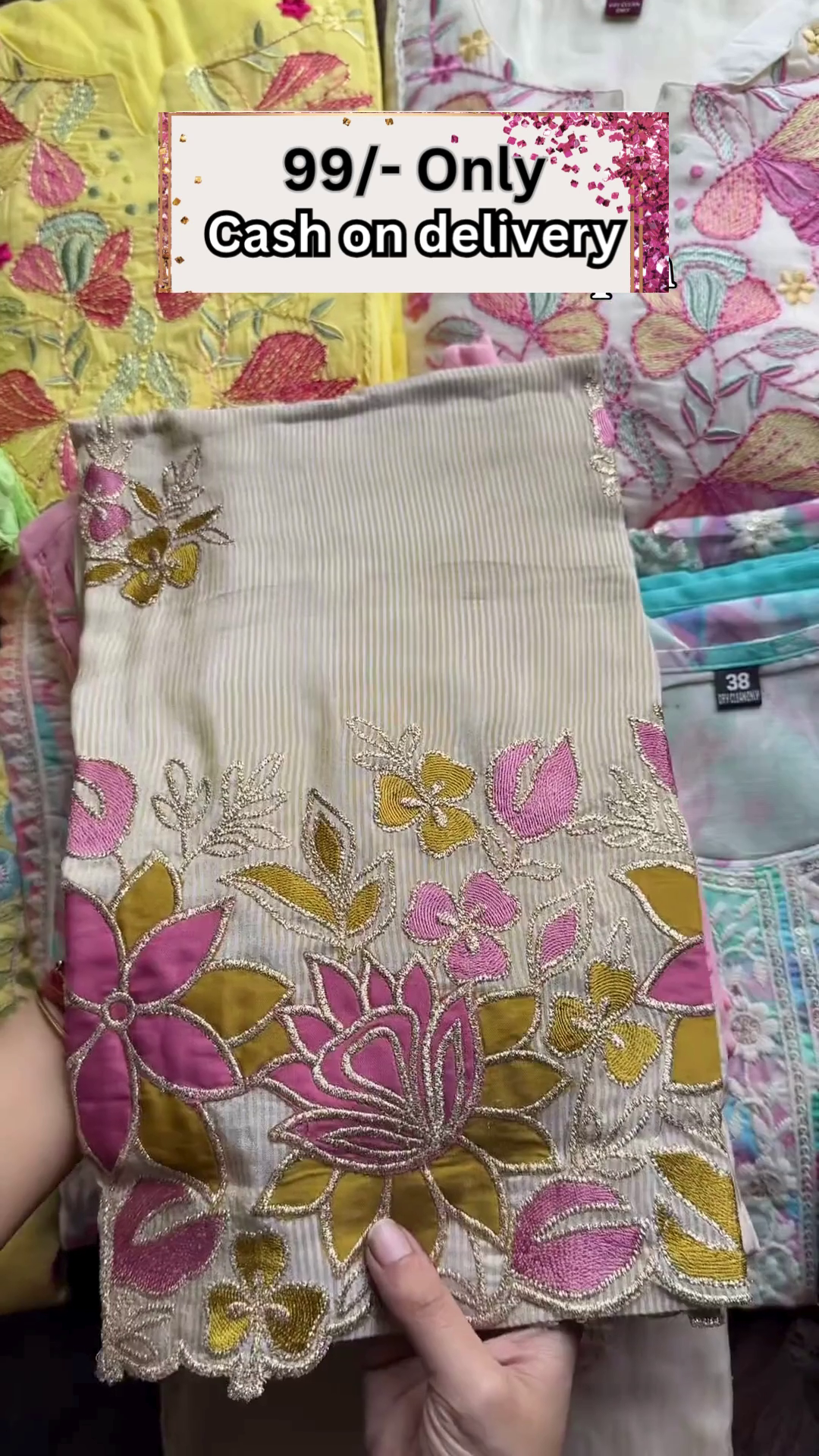 rendy Mirror Work Kurta with Tassel Details - Image 4