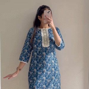 Elegant Floral Cotton Kurta – 5 Color Variants