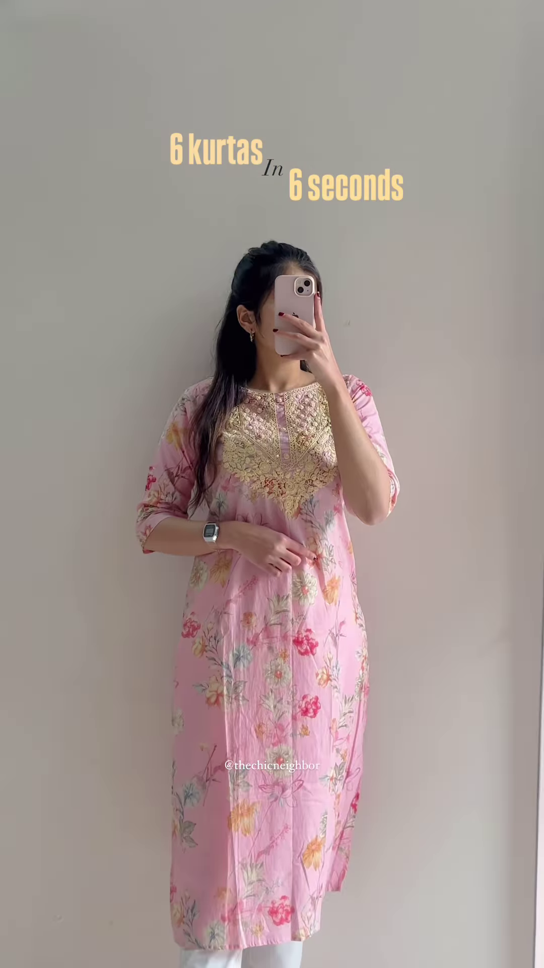 Elegant Floral Cotton Kurta – 5 Color Variants - Image 5