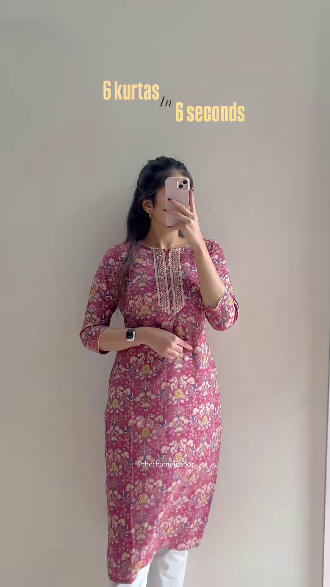 Elegant Floral Cotton Kurta – 5 Color Variants - Image 3