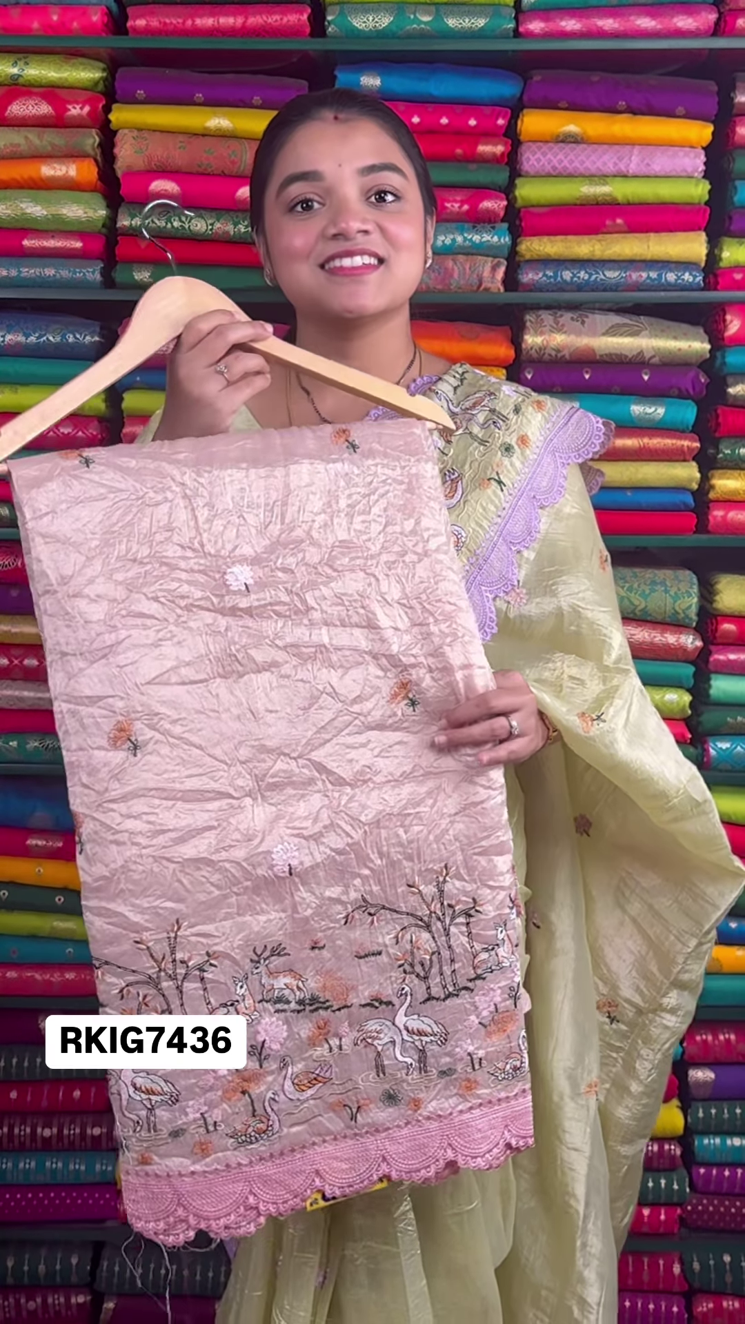 Elegant Embroidered Organza Saree – 4 Color Variants - Image 4