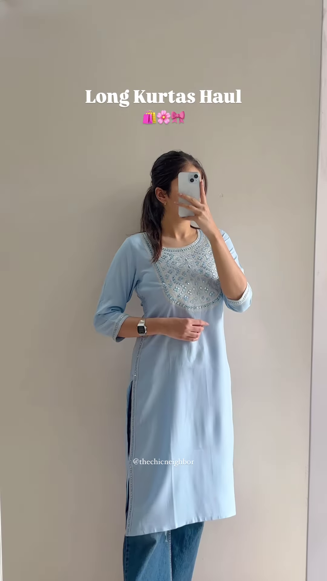 Embroidered Long Kurta – 7 Elegant Colors - Image 3