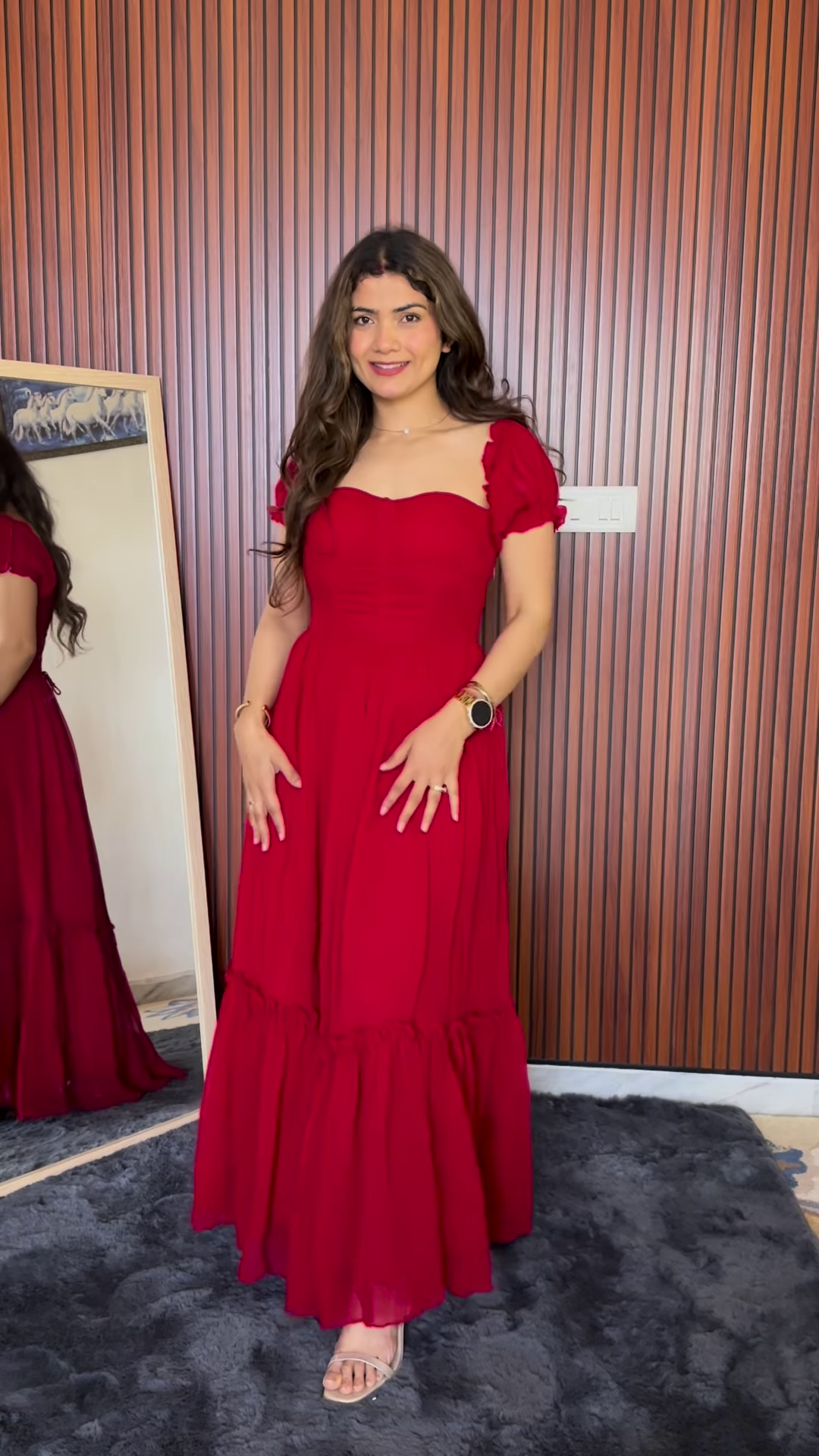 Scarlet Ruffle Maxi Dress – A Statement of Elegance - Image 2
