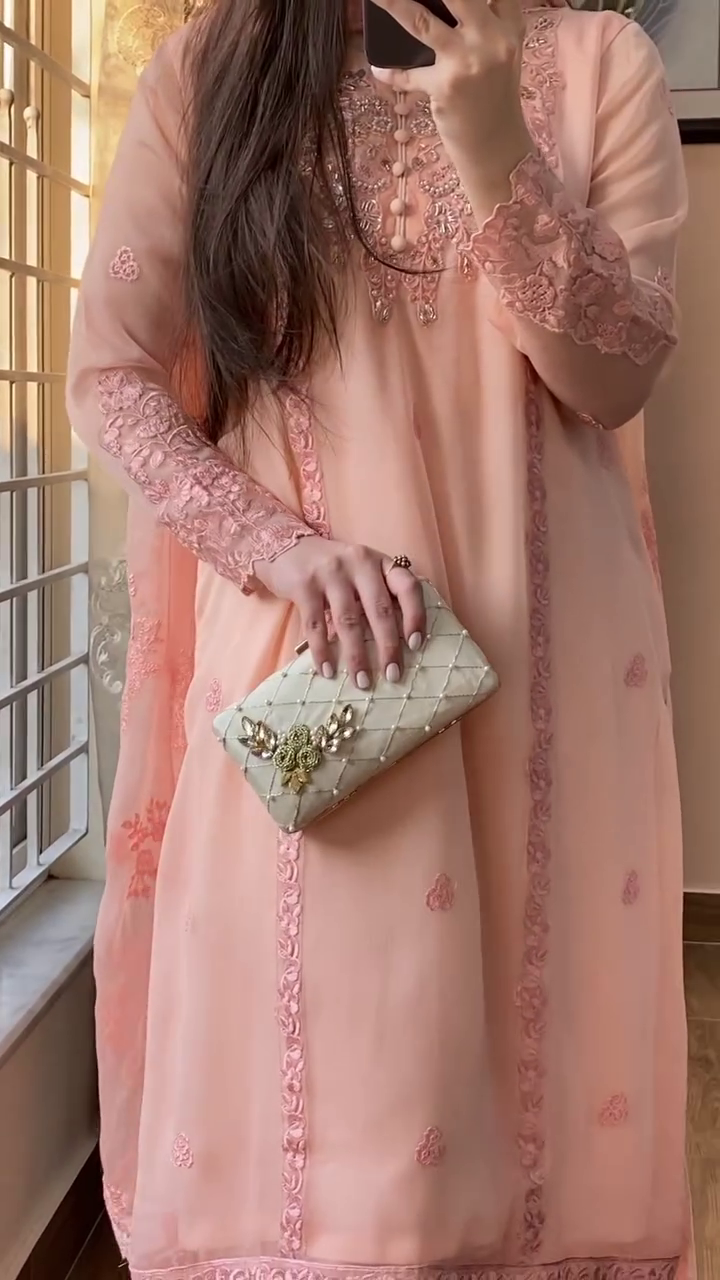 Blush Pink Embroidered Chiffon Suit – A Dreamy Blend of Elegance & Grace