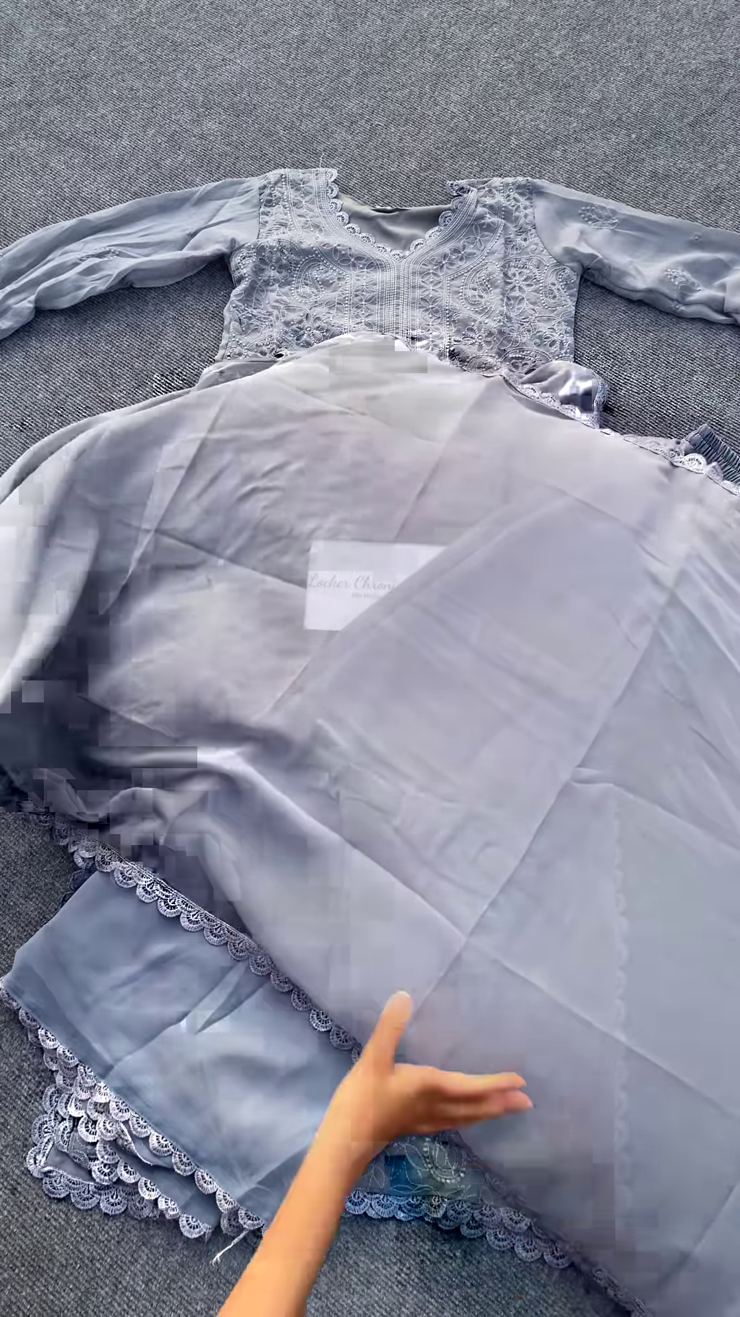 Ramani Peach Georgette Chikankari Embroidery Kurti Set – Timeless Elegance & Grace - Image 3